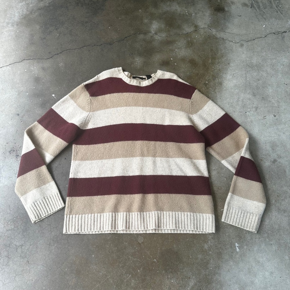 Timberland Sweater Mens XL Multi Color Good Striped Lambswool Crewneck